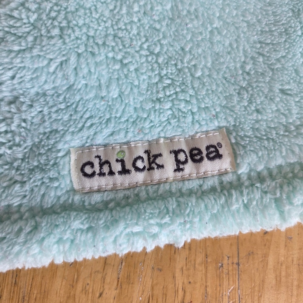 Chick Pea Mint Green White Bunny Rabbit Pink Bow Lovey Security Blanket 13 inch - Picture 6 of 11